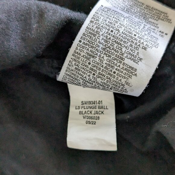 Old Navy Mini Dress Women's XL Black Clip Dot Swing Plunge V-Neck Long Sleeve - Picture 11 of 13